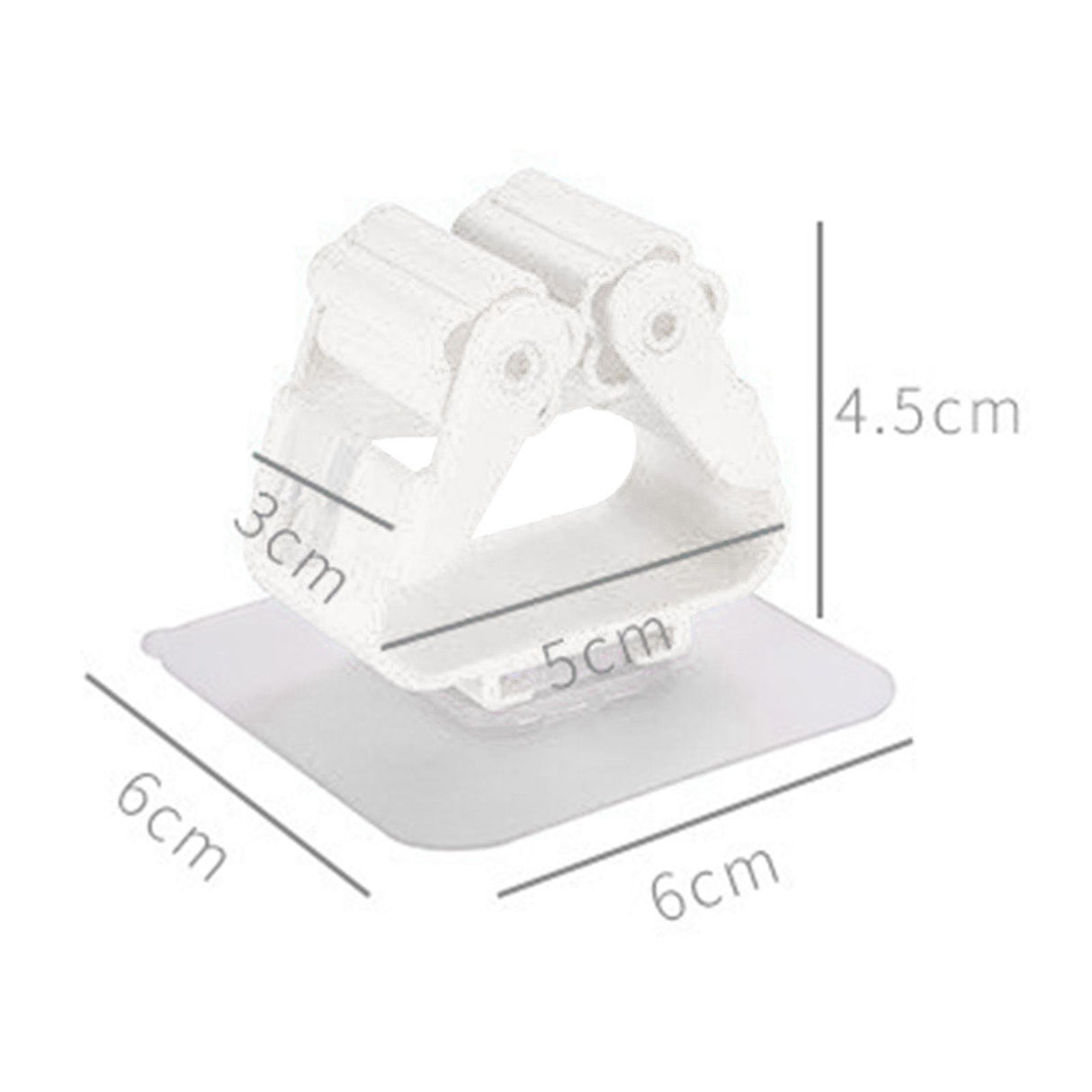 3pcs Wall Mounted Mop Holder Strong Adhesion Plastic Mop Broom Holder for Garage Tool Room White