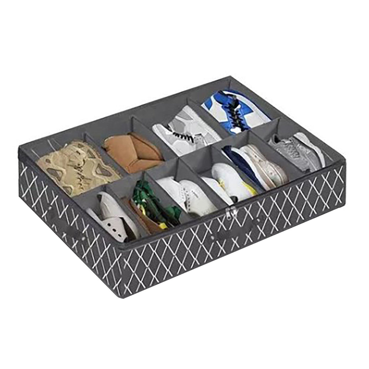 Underbed Storage Containers Adjustable Foldable Under Bed Shoe Storage Solution For Home Hotel Black