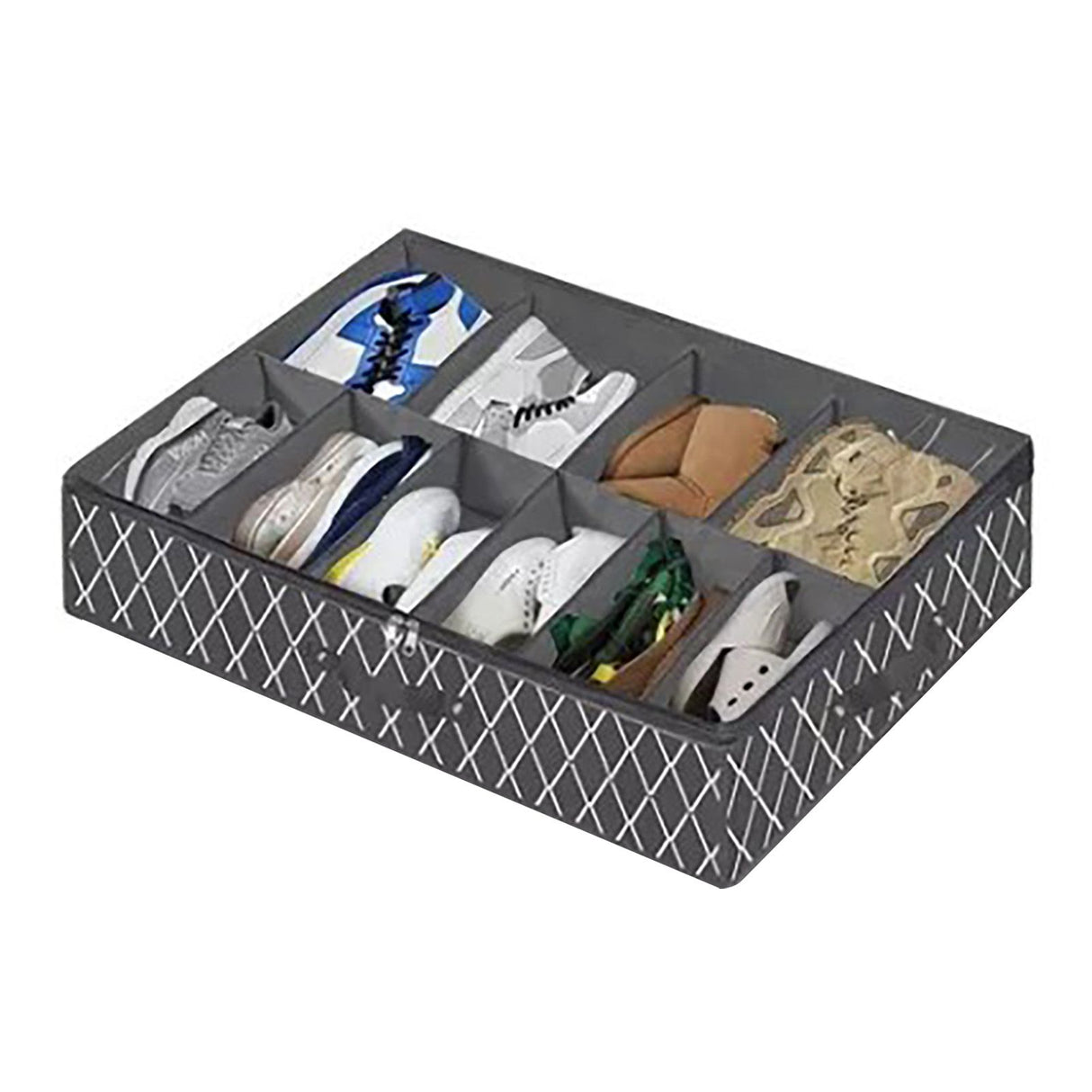 Underbed Storage Containers Adjustable Foldable Under Bed Shoe Storage Solution For Home Hotel Black