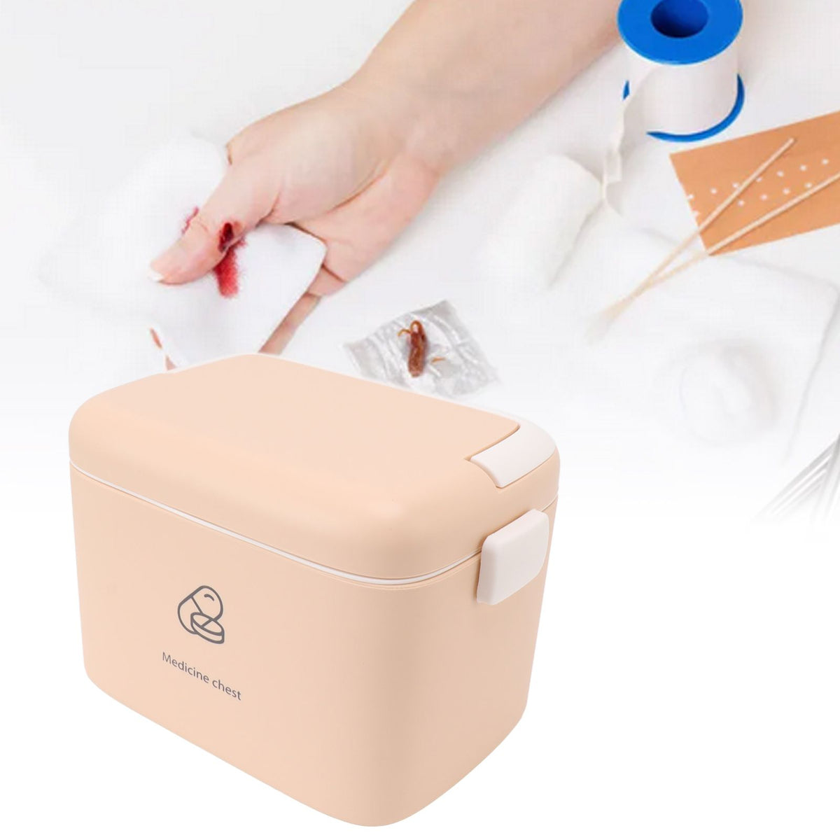 Large Medicine Storage Box Organizer Container Family Emergency Medicine Case with Removable Tray Type C