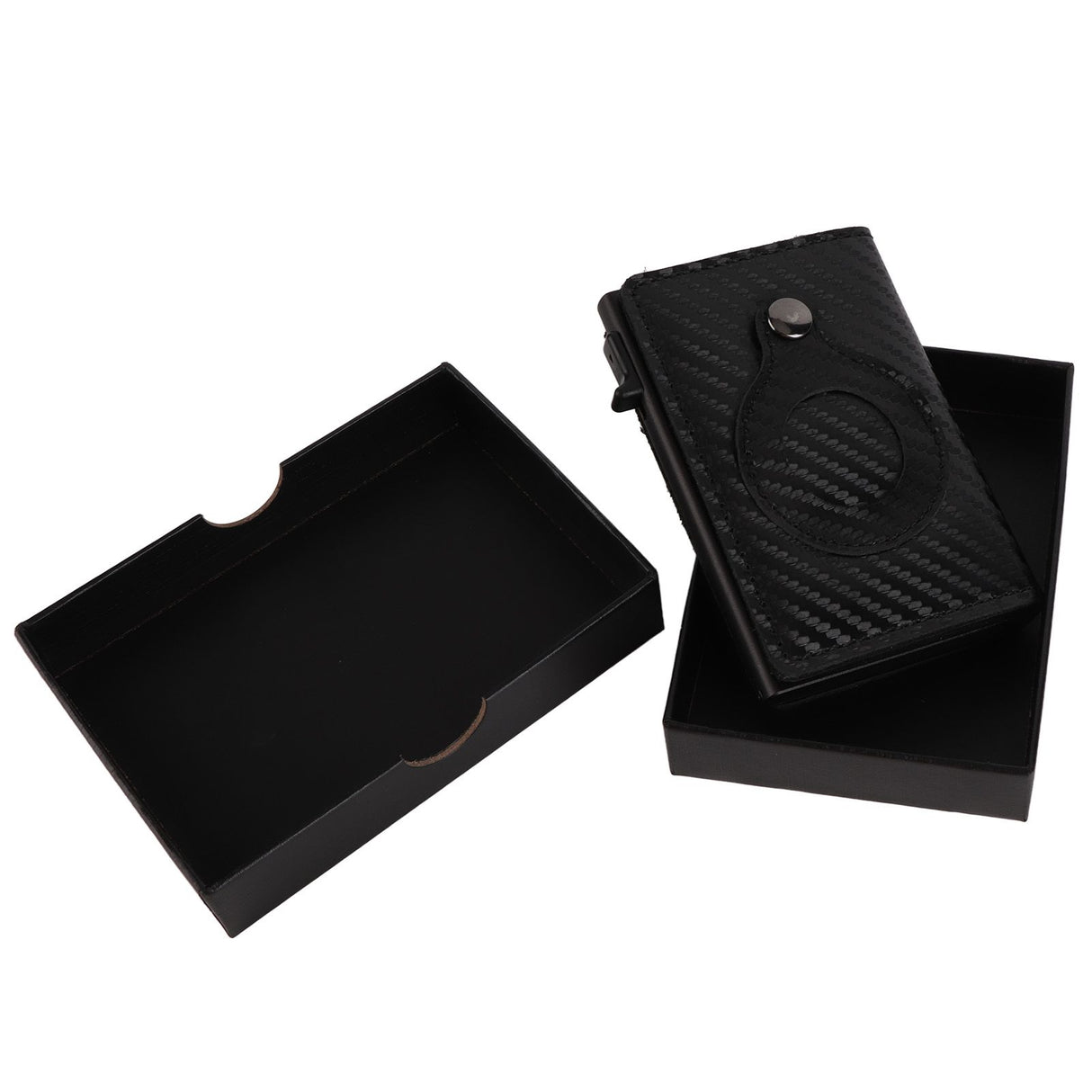 Card Wallet Soft Leather Large Capacity Lose Proof Multifunctional Men Wallet Gift Carbon Fiber Black