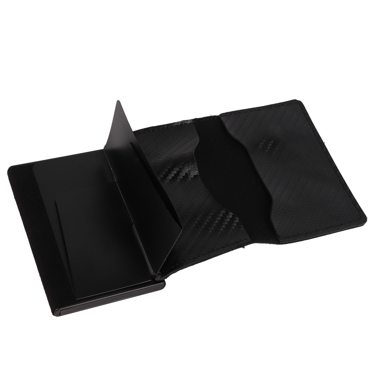 Card Wallet Soft Leather Large Capacity Lose Proof Multifunctional Men Wallet Gift Carbon Fiber Black