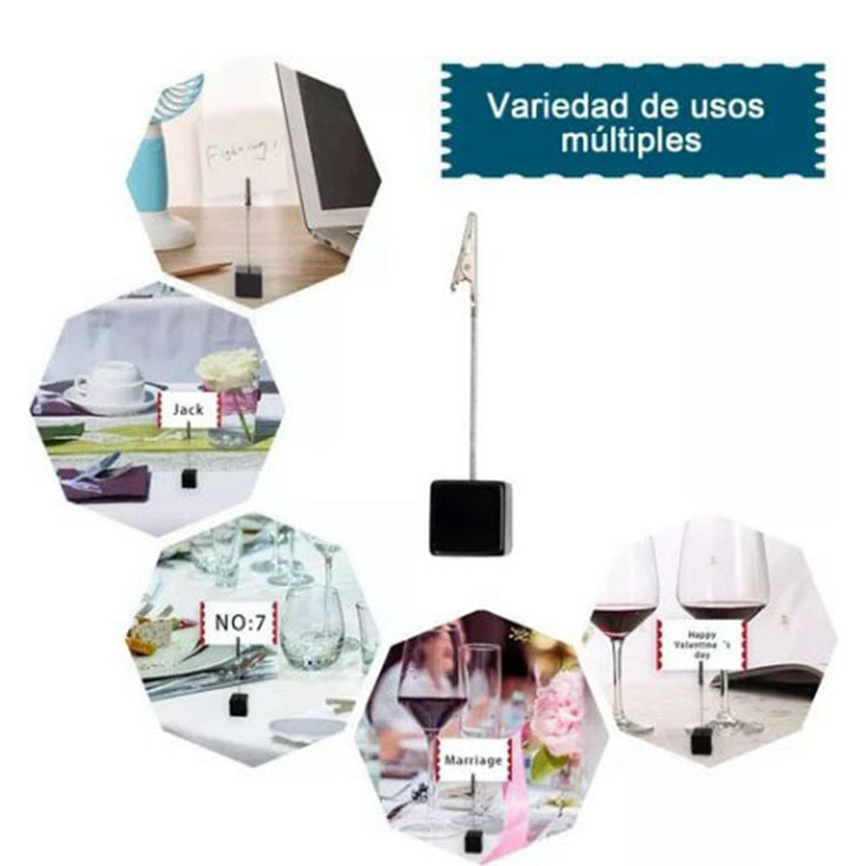 Note Holder Photo Clip Stand Memo Display Clamp Stable Cube Base for Home Weddings Offices Parties