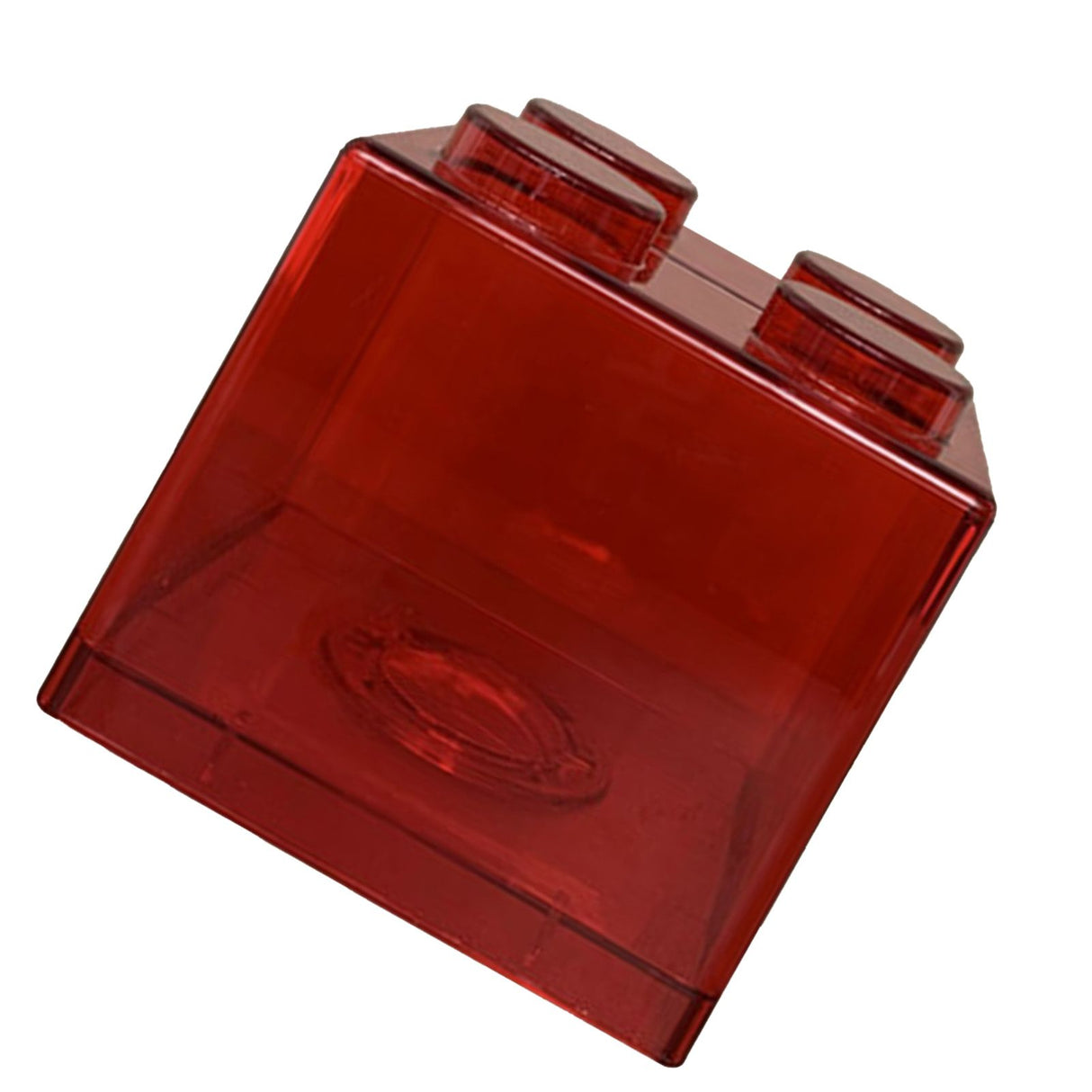 Clear Money Saving Bank Building Block Design Rectangular Transparent Coin Saving Box for Kids Boys Girls Red 8.9x8.9x9.2cm / 3.5x3.5x3.6in