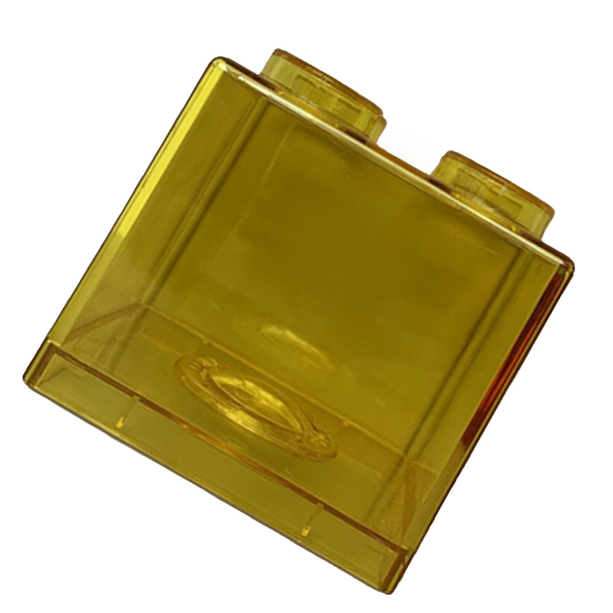 Clear Money Saving Bank Building Block Design Rectangular Transparent Coin Saving Box for Kids Boys Girls Yellow 8.9x8.9x9.2cm / 3.5x3.5x3.6in