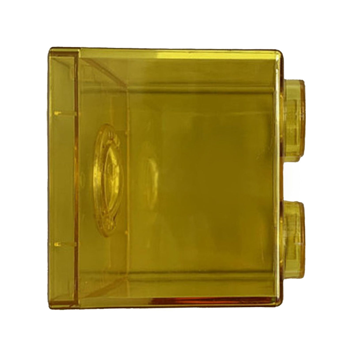 Clear Money Saving Bank Building Block Design Rectangular Transparent Coin Saving Box for Kids Boys Girls Yellow 8.9x8.9x9.2cm / 3.5x3.5x3.6in