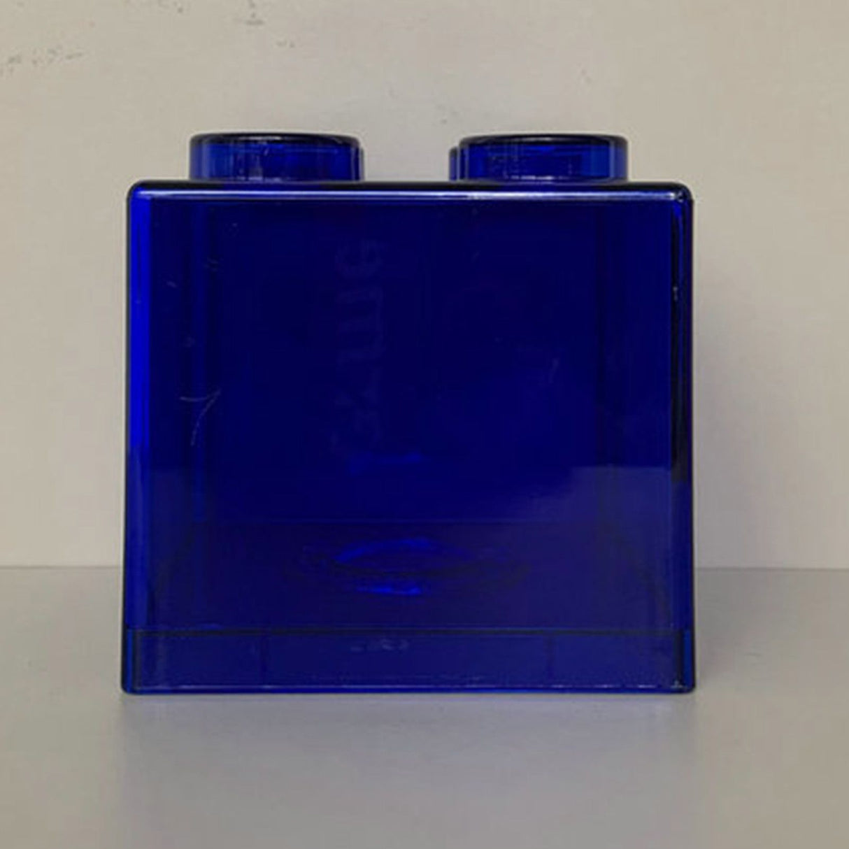 Clear Money Saving Bank Building Block Design Rectangular Transparent Coin Saving Box for Kids Boys Girls Blue 8.9x8.9x9.2cm / 3.5x3.5x3.6in