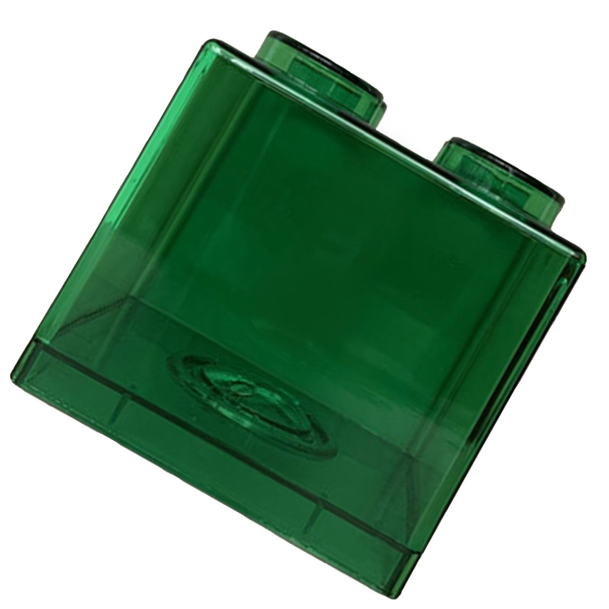Clear Money Saving Bank Building Block Design Rectangular Transparent Coin Saving Box for Kids Boys Girls Green 8.9x8.9x9.2cm / 3.5x3.5x3.6in