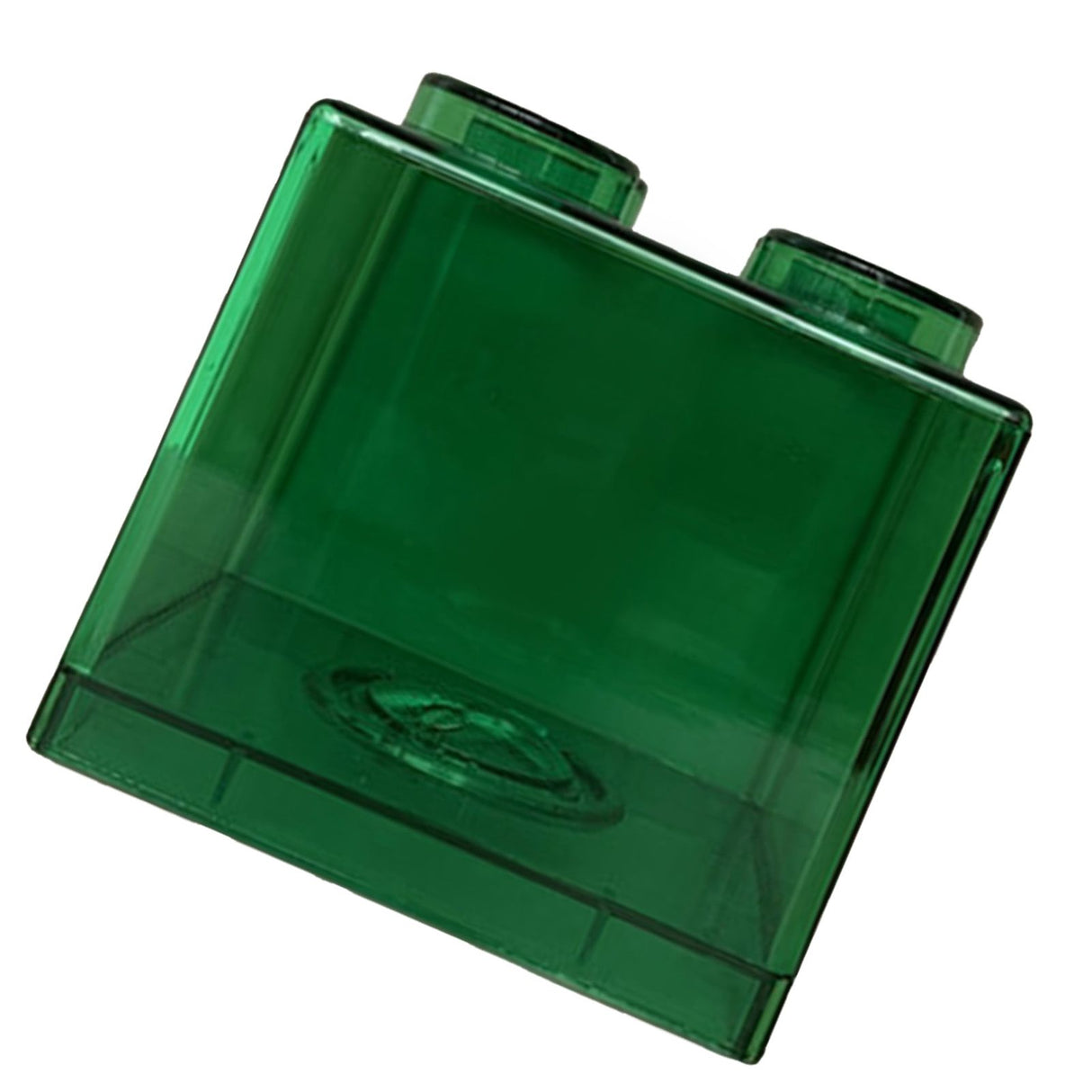 Clear Money Saving Bank Building Block Design Rectangular Transparent Coin Saving Box for Kids Boys Girls Green 8.9x8.9x9.2cm / 3.5x3.5x3.6in
