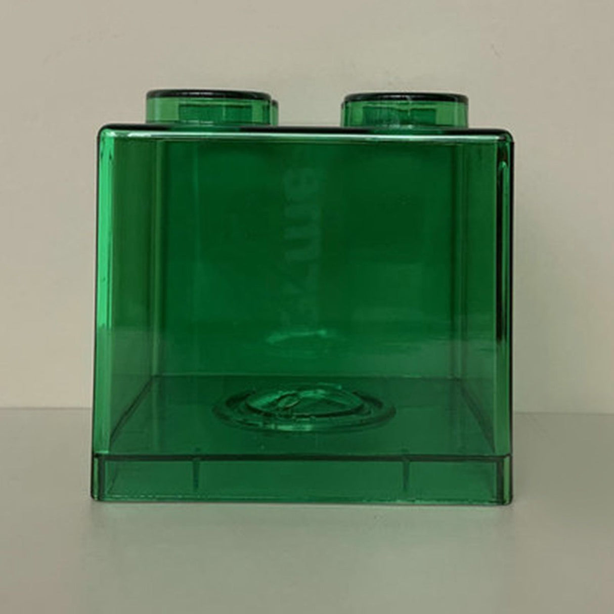 Clear Money Saving Bank Building Block Design Rectangular Transparent Coin Saving Box for Kids Boys Girls Green 8.9x8.9x9.2cm / 3.5x3.5x3.6in