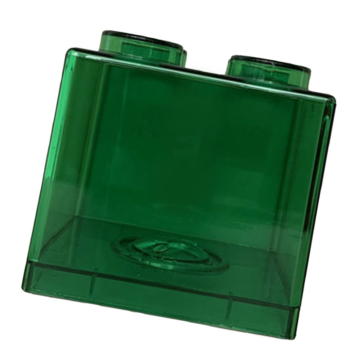 Clear Money Saving Bank Building Block Design Rectangular Transparent Coin Saving Box for Kids Boys Girls Green 8.9x8.9x9.2cm / 3.5x3.5x3.6in