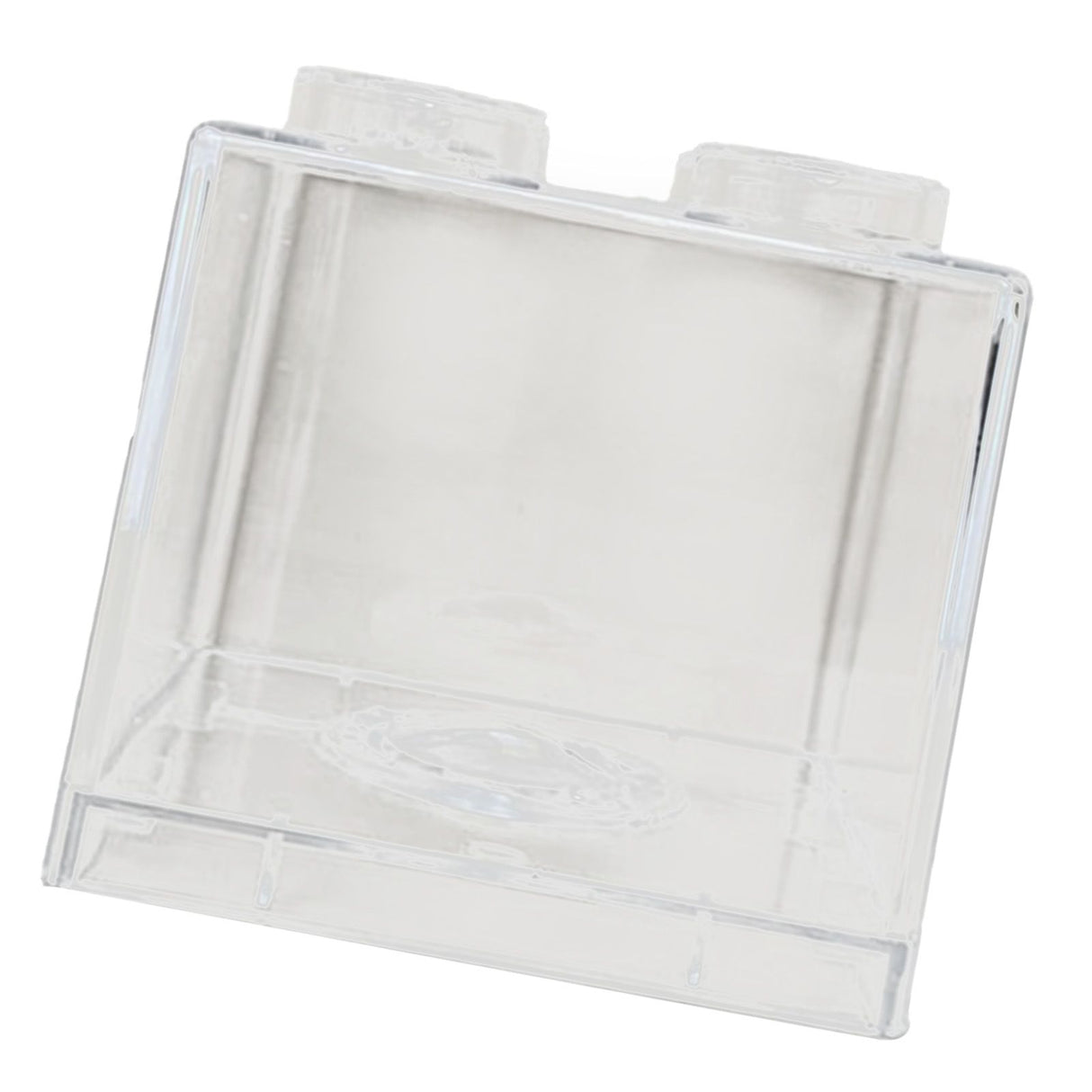 Clear Money Saving Bank Building Block Design Rectangular Transparent Coin Saving Box for Kids Boys Girls White 8.9x8.9x9.2cm / 3.5x3.5x3.6in