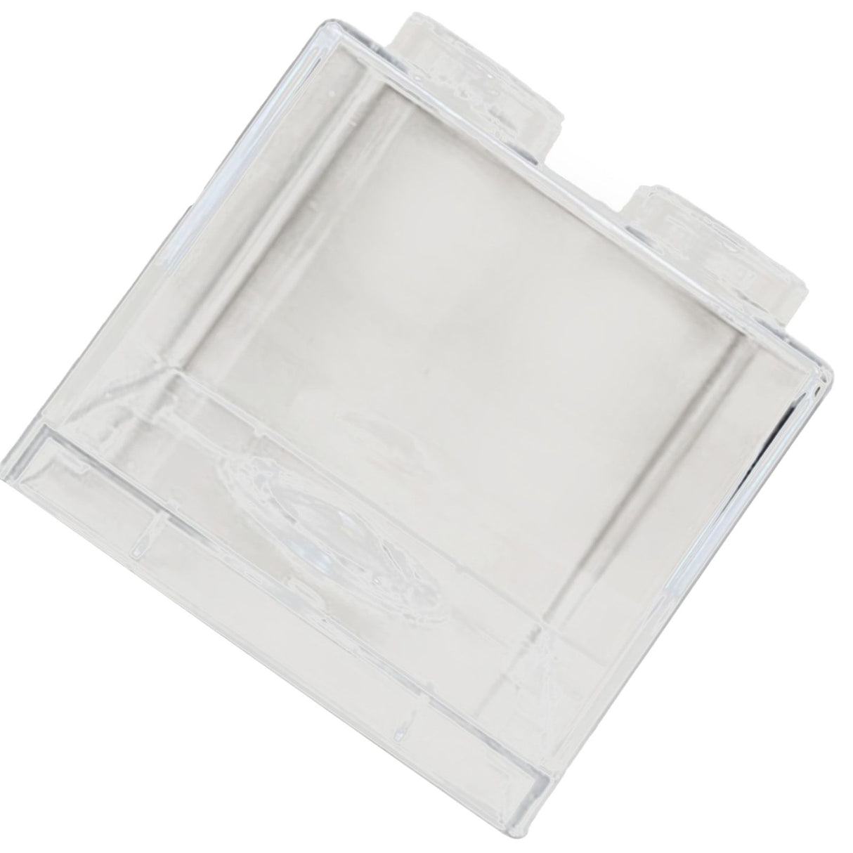 Clear Money Saving Bank Building Block Design Rectangular Transparent Coin Saving Box for Kids Boys Girls White 8.9x8.9x9.2cm / 3.5x3.5x3.6in
