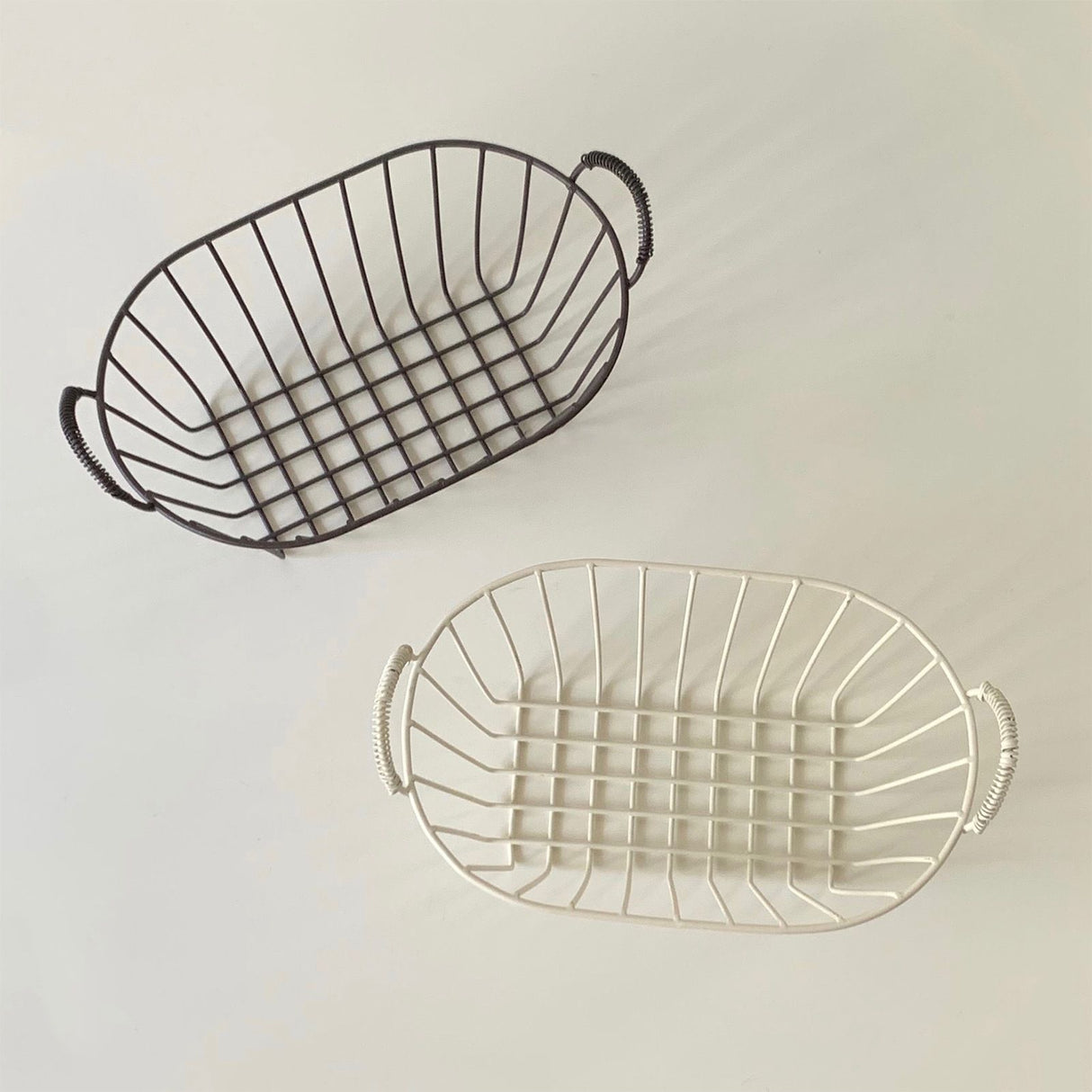 Wire Baskets Iron Handhold Storage Bins for Kitchen Cabinets Pantry Bathroom Laundry Room Refridge Black