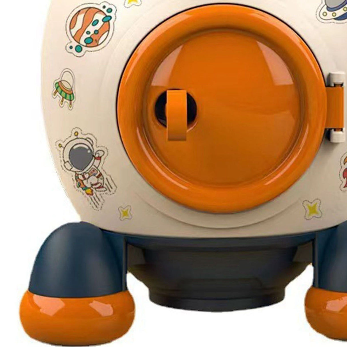 Cartoon Style Space Rocket Piggy Bank Money Bank Money Saving Jar Boys Girls Gift Morandi Blue