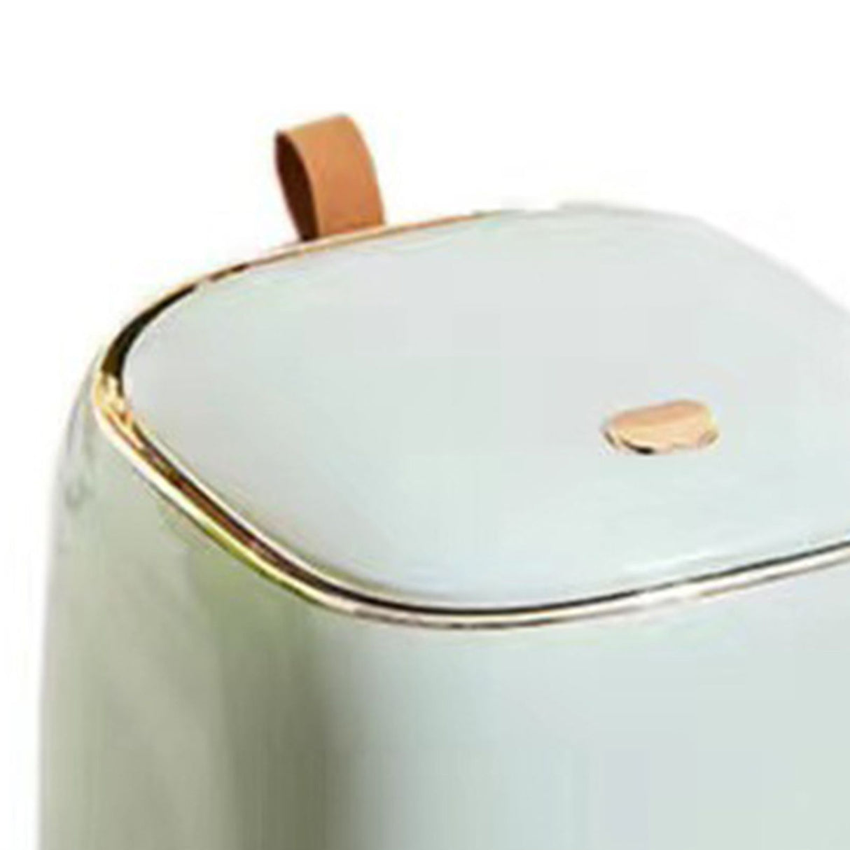 Push Type Desktop Trash Bin with Lid Fashionable Double Layer Large Opening Garbage Container for Living Room Light Green