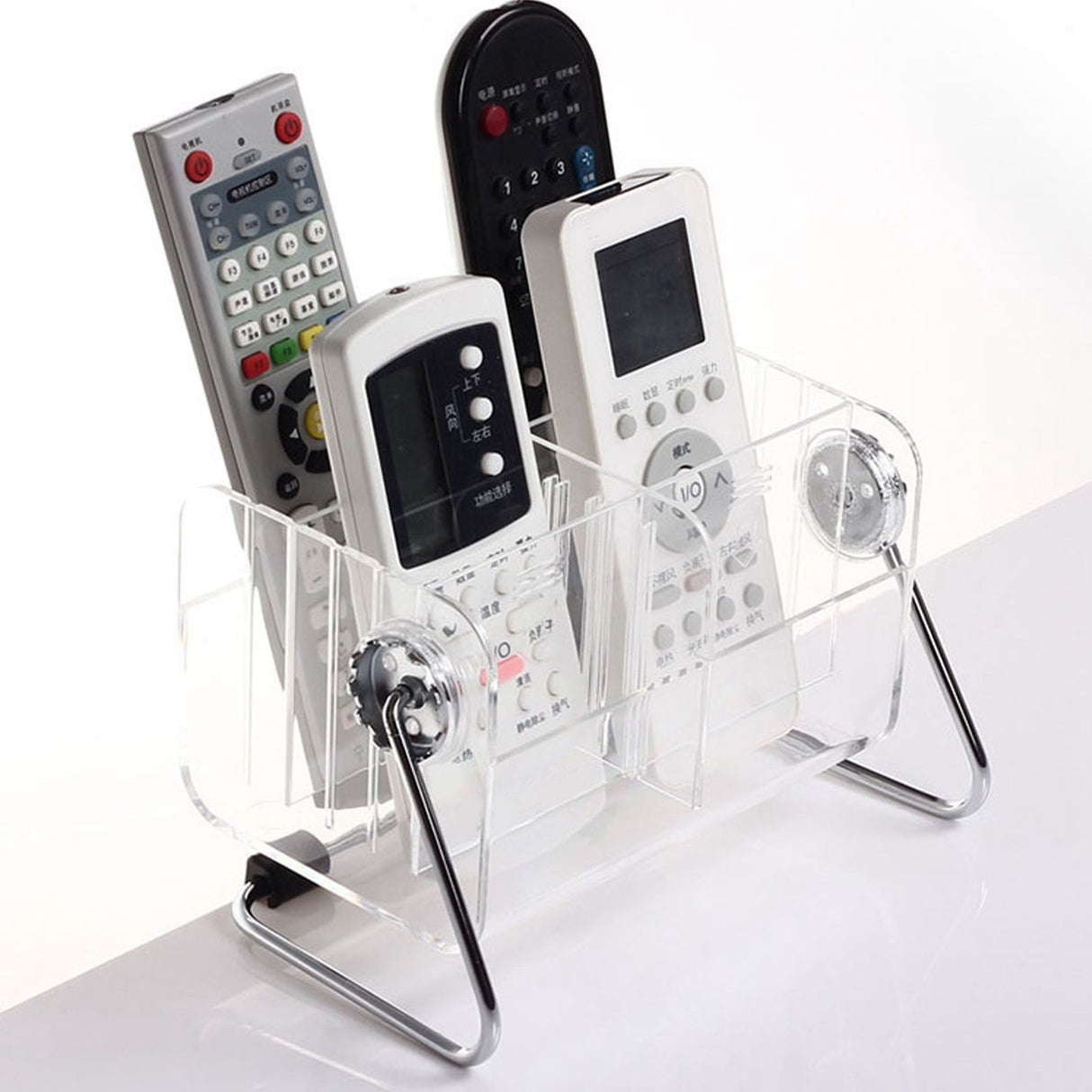 Clear Plastic Remote Control Holder Desk Organizer Transparent Mobile Phone Case Glasses Sundries Storage Box