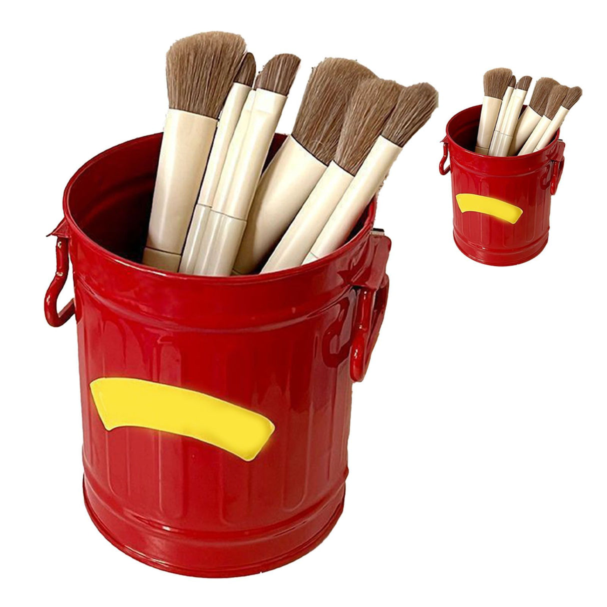 Pen Holder Metal Large Capacity Cute Practical Office Desk Pencil Holder for Study Classroom Red Free Size