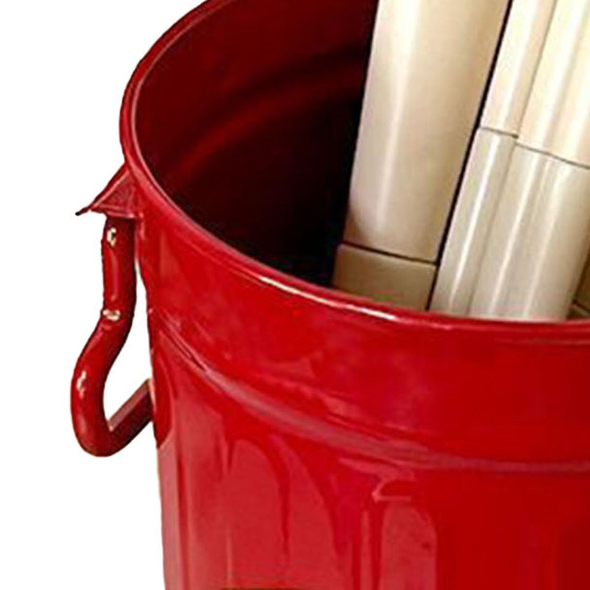 Pen Holder Metal Large Capacity Cute Practical Office Desk Pencil Holder for Study Classroom Red Free Size