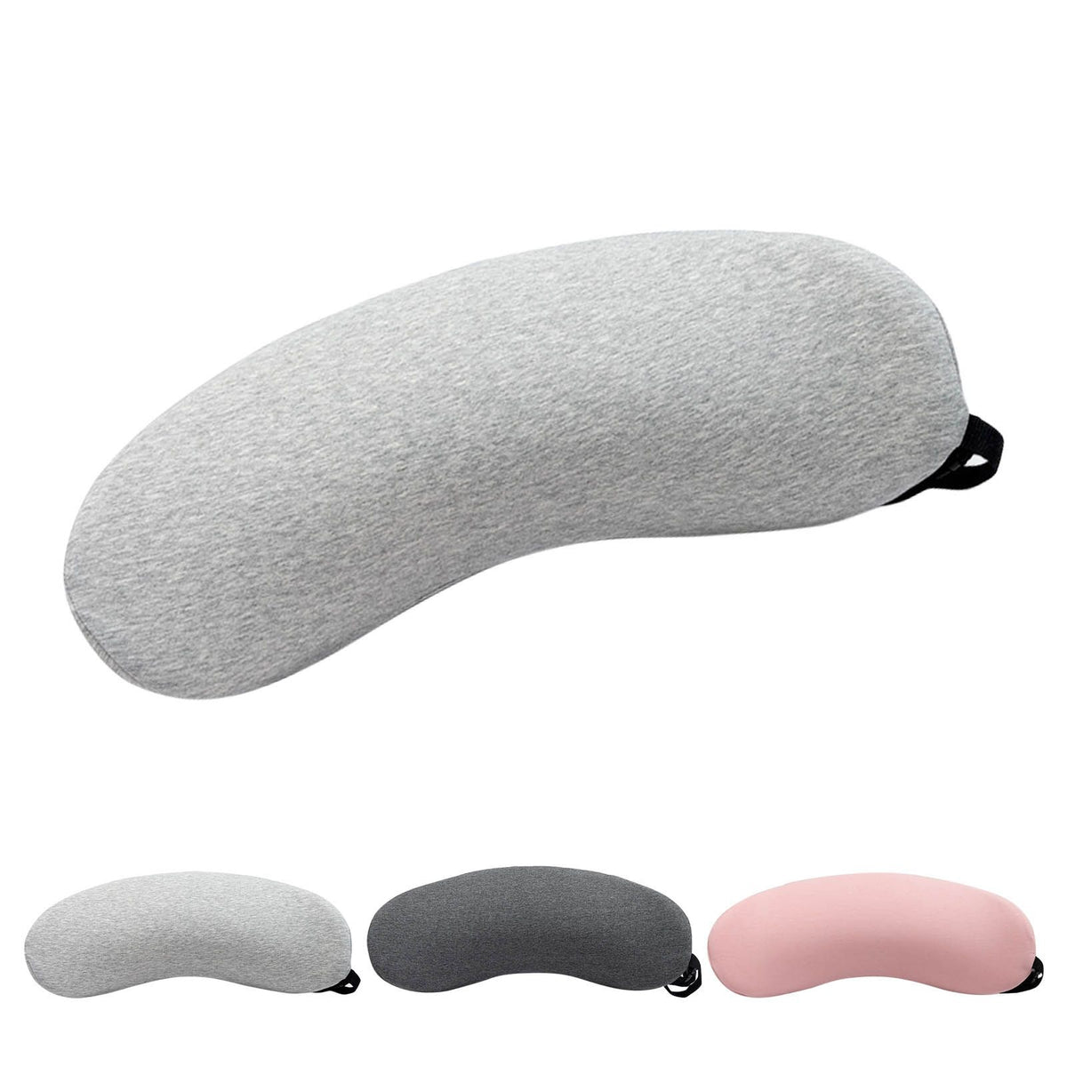 Lumbar Support Pillow Memory Foam Soft Good Resilience Reduce Pressure Ergonomic Back Waist Support Cushion Light Gray 47x21x13cm/18.5x8.3x5.1in