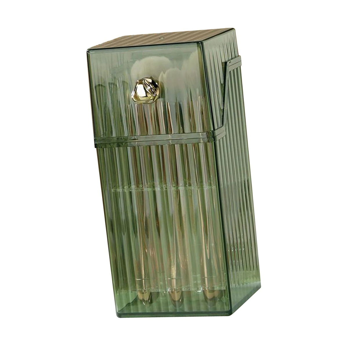 Cosmetic Brush Storage Box Luxurious Makeup Organizer Light Luxury Makeup Storage Box Desktop Eyebrow Pencil Powder Blusher Holder Green Free Size