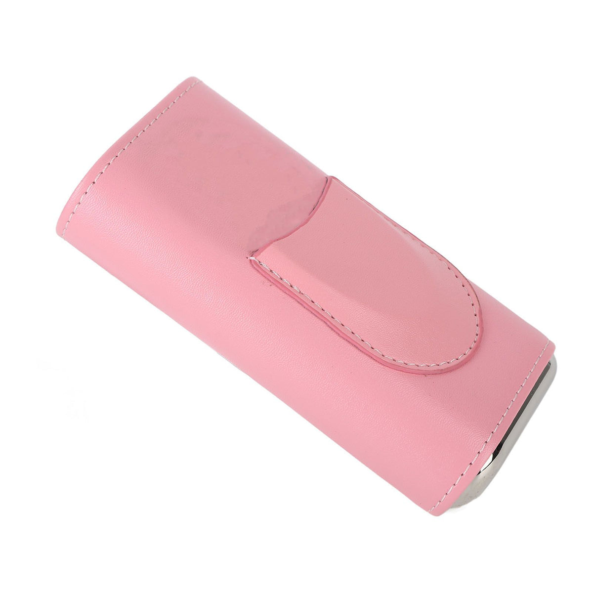 3 Fingers Cigar Case Fashion Elegant Faux Leather Ligthweight Portable Cigar Humidor Box for Travel Daily Pink