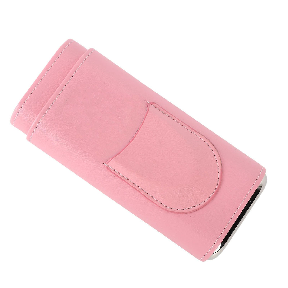 3 Fingers Cigar Case Fashion Elegant Faux Leather Ligthweight Portable Cigar Humidor Box for Travel Daily Pink