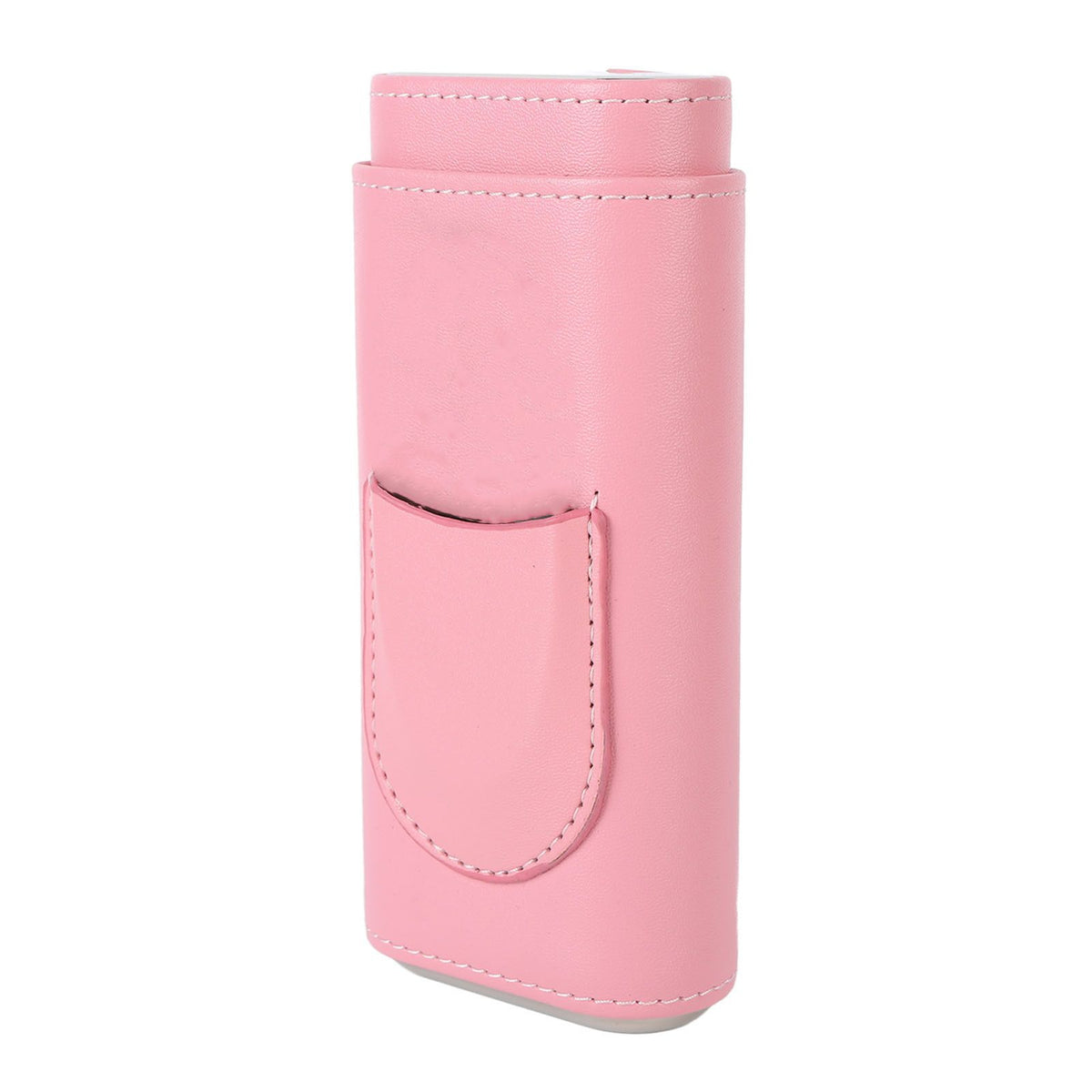 3 Fingers Cigar Case Fashion Elegant Faux Leather Ligthweight Portable Cigar Humidor Box for Travel Daily Pink