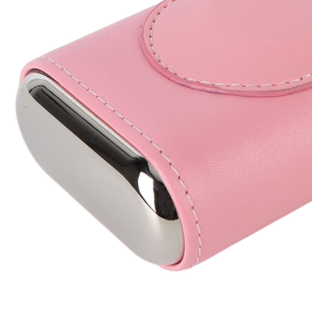 3 Fingers Cigar Case Fashion Elegant Faux Leather Ligthweight Portable Cigar Humidor Box for Travel Daily Pink