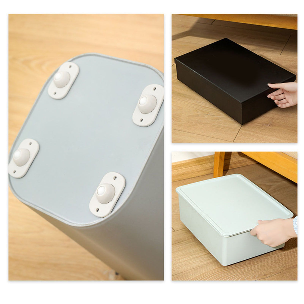 4PCS Self Adhesive Caster Wheel Low Noise Stainless Steel Smooth Swiveling Universal Pulley for Storage Box OPP Bag Packaging