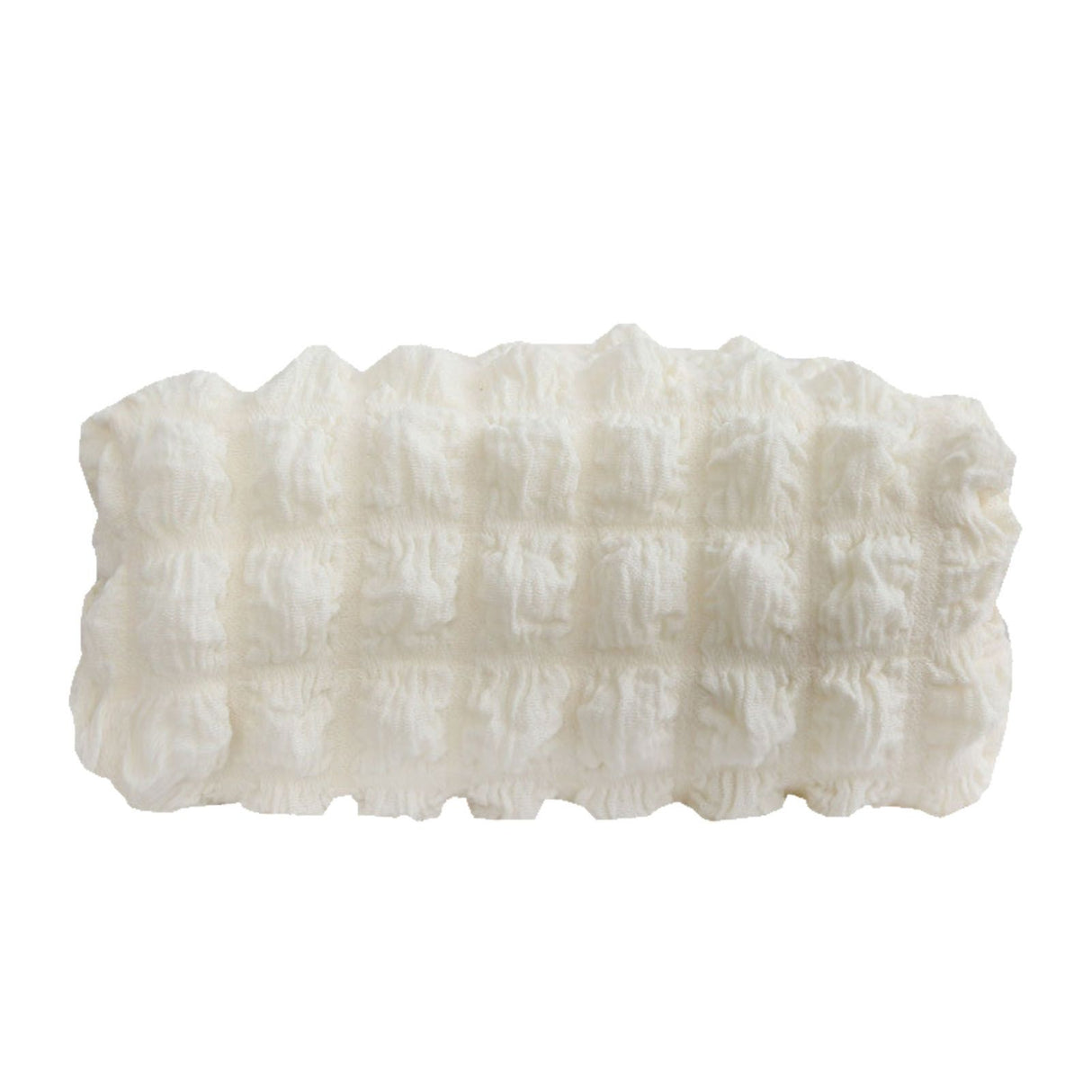 Tissue Box Cover Bag Polyester Cotton Bubble Yarn Decorative Tissue Bag Storage with Thick Canvas Lining Beige