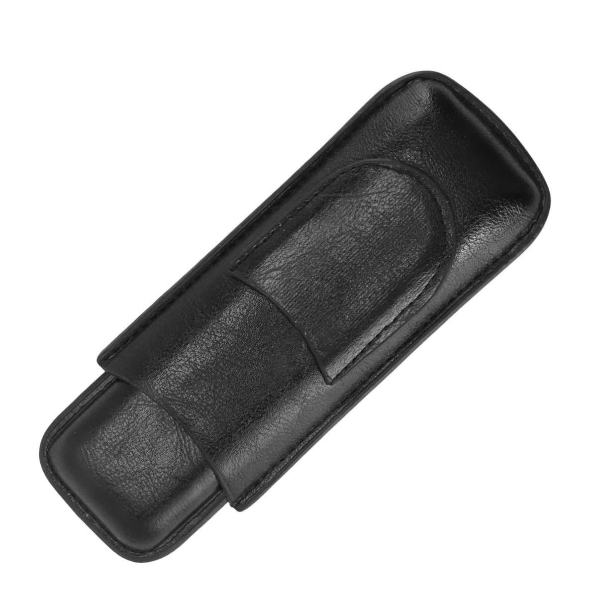 2 Finger Cigar Holder Elegant No Fading 2 Finger Leather Portable Cigar Case for Travel