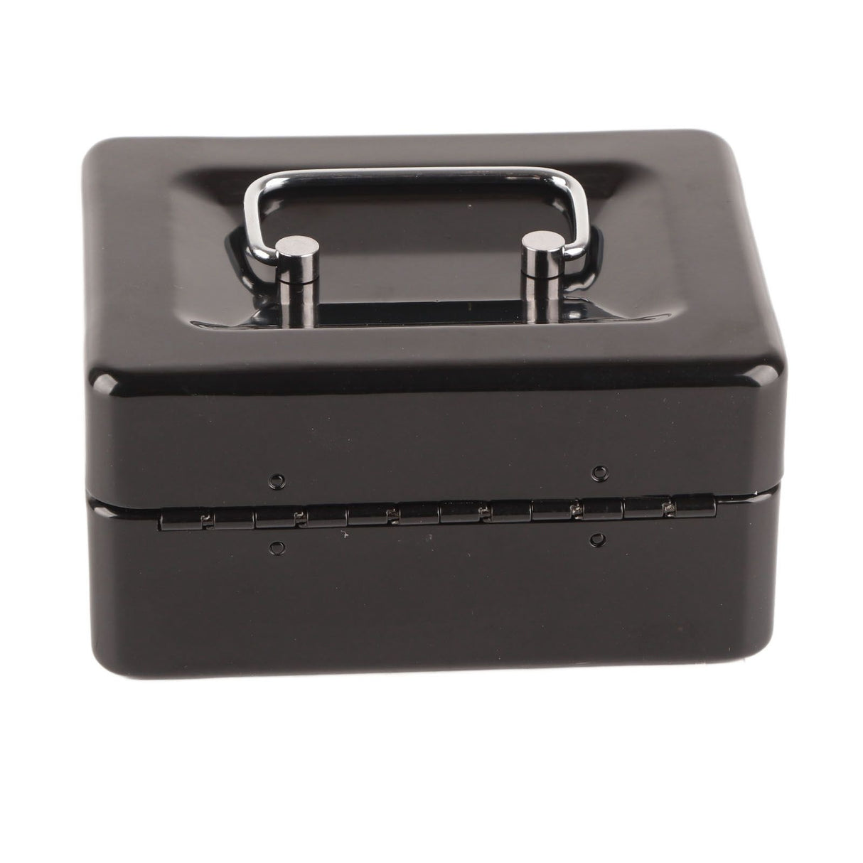 Metal Cash Box 6 Compartments High Safety Money Box with Money Tray and Key Lock for Home Business Black