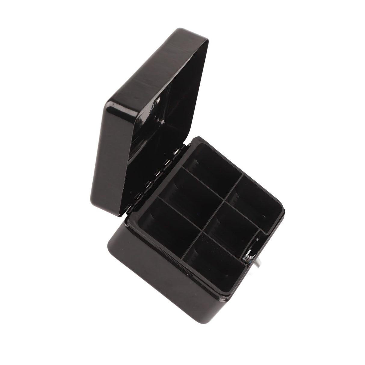Metal Cash Box 6 Compartments High Safety Money Box with Money Tray and Key Lock for Home Business Black