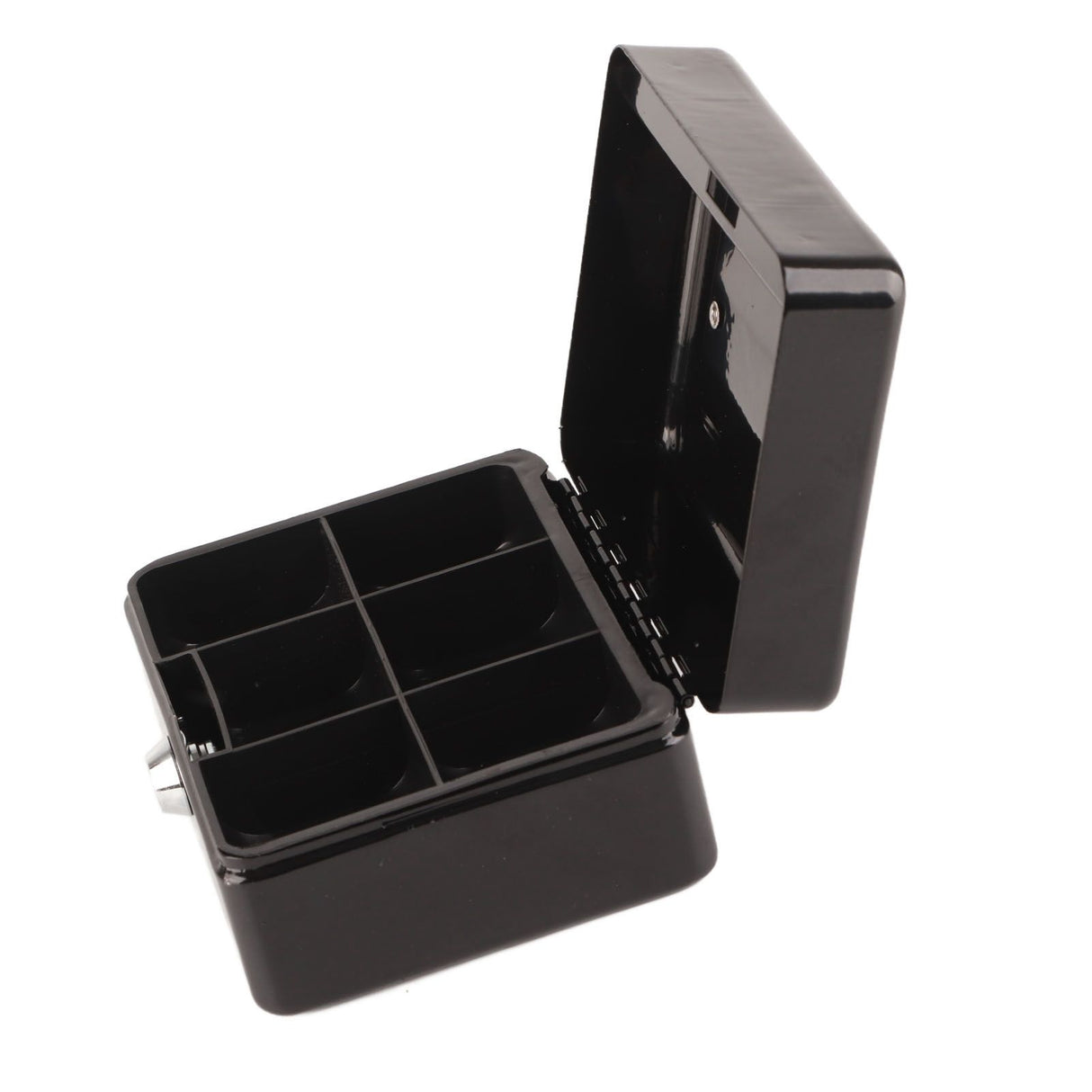 Metal Cash Box 6 Compartments High Safety Money Box with Money Tray and Key Lock for Home Business Black