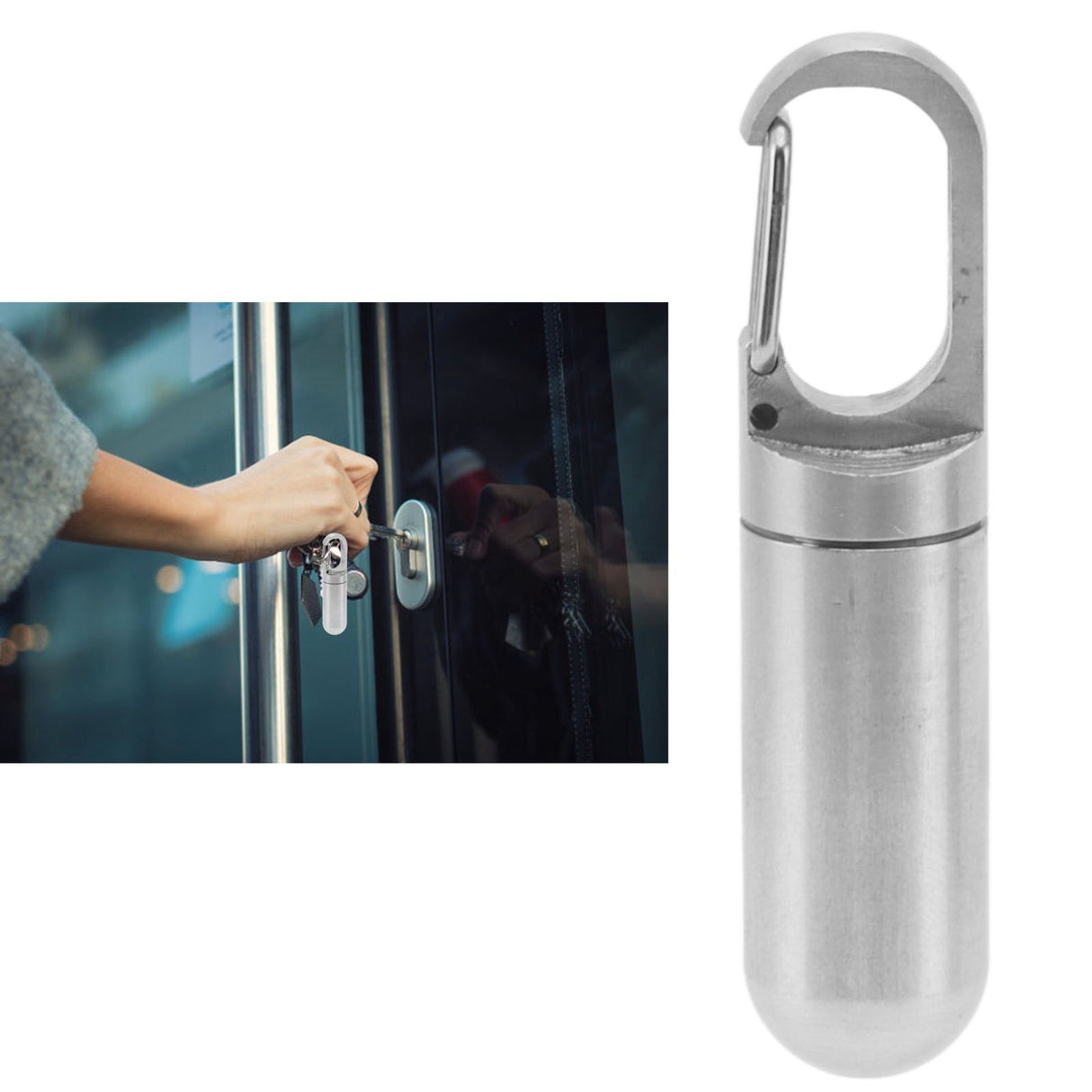 Keychain Tablet Holder Portable Waterproof Stainless Steel Tablet Case for Outdoor Camping Travel Mini