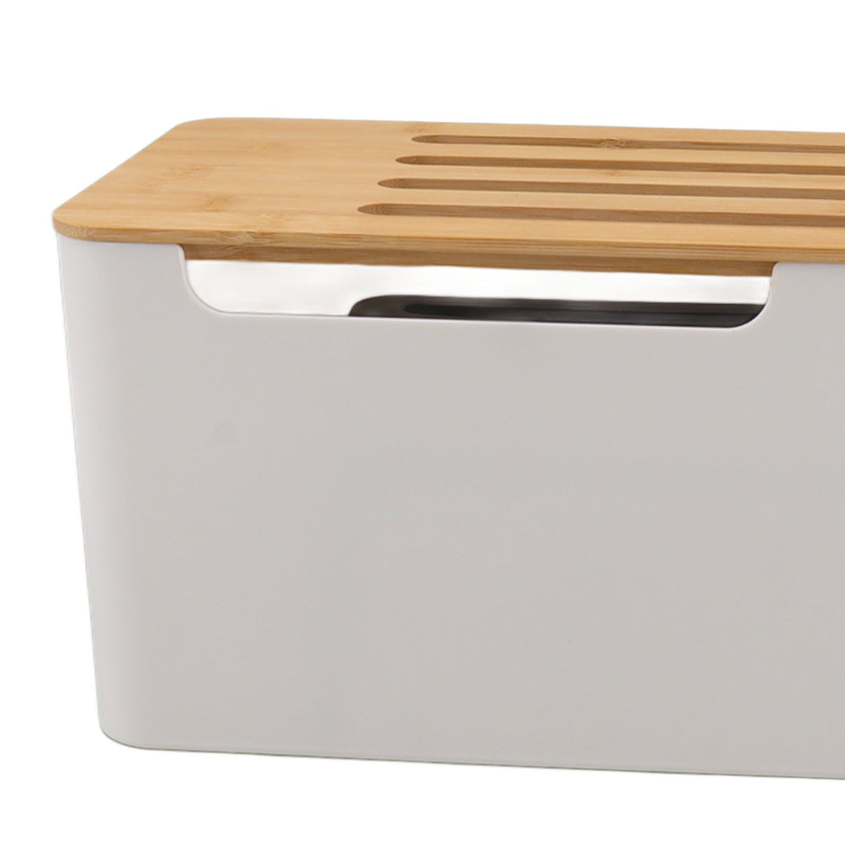 Router Storage Box Large Space Multi Hole Bit Bamboo Cover Home WiFi Router Organizer
