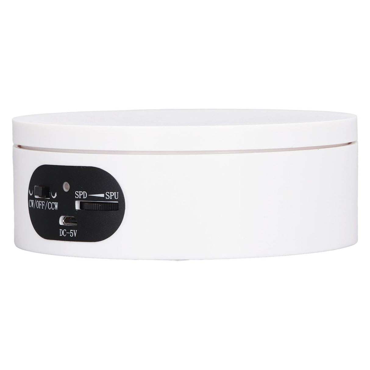 Rotating Display Stand 5.5lb Load Capacity 360 Degree Photography Turntable Plug in Battery Knob Speed Control White 12cm/4.7in