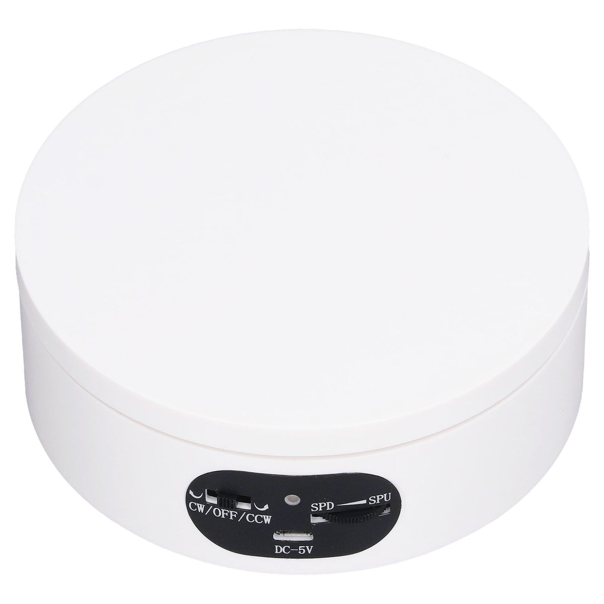 Rotating Display Stand 5.5lb Load Capacity 360 Degree Photography Turntable Plug in Battery Knob Speed Control White 12cm/4.7in