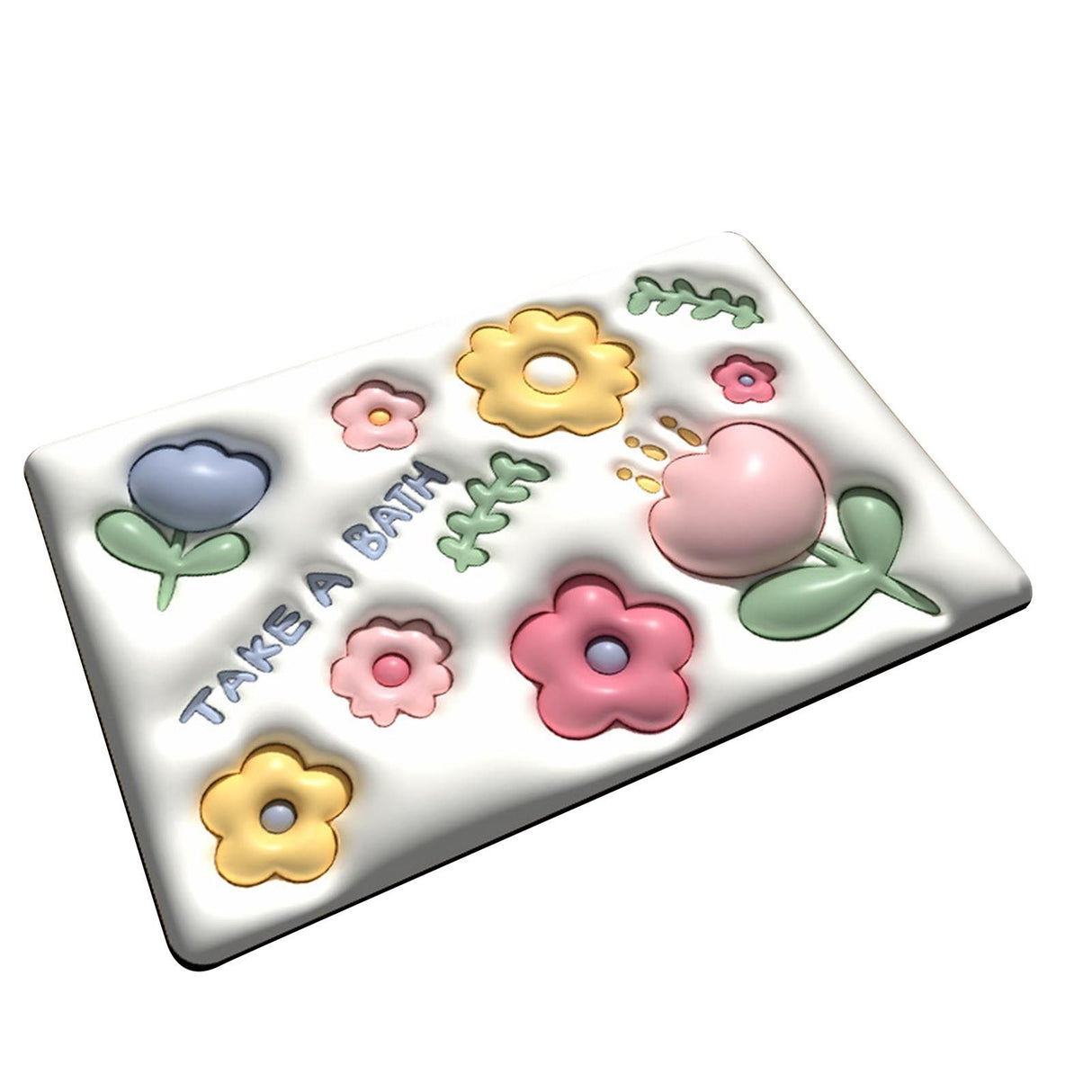 Diatomaceous Earth Bath Mat Bath Mat Slip Resistant 3D Pattern Fast Drying Bathroom Floor Rug 003