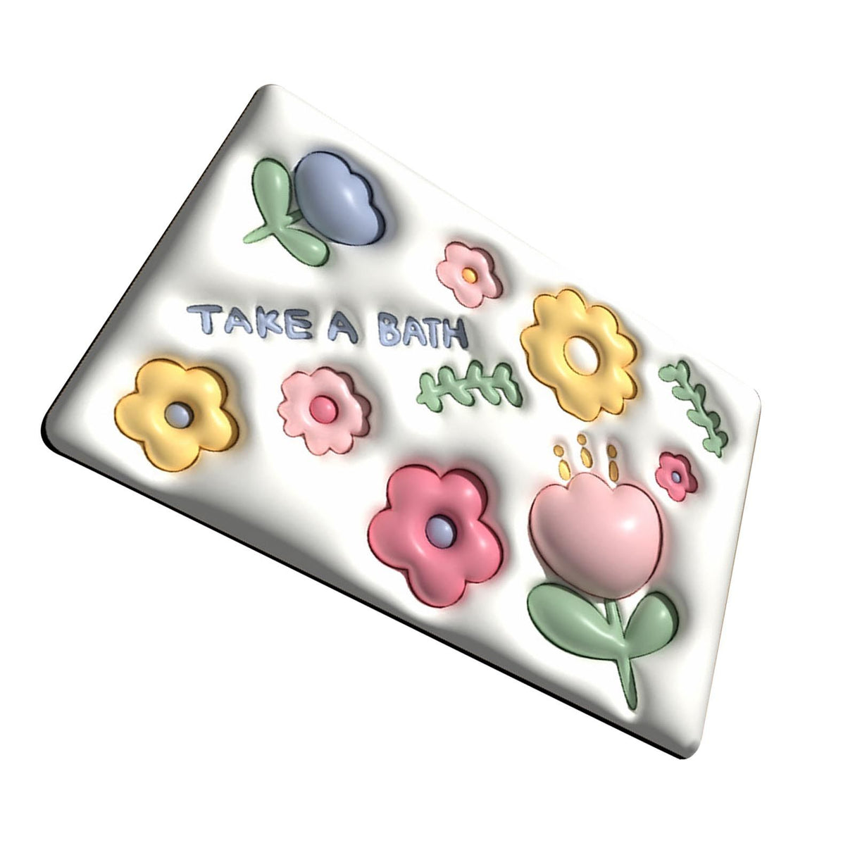 Diatomaceous Earth Bath Mat Bath Mat Slip Resistant 3D Pattern Fast Drying Bathroom Floor Rug 003