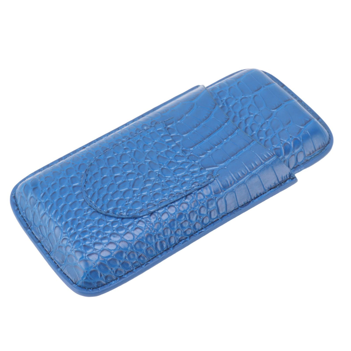 3 Finger Cigar Holder Frosted Finish Portable 3 Finger Leather Cigar Case for Travelling Hiking Dark Blue
