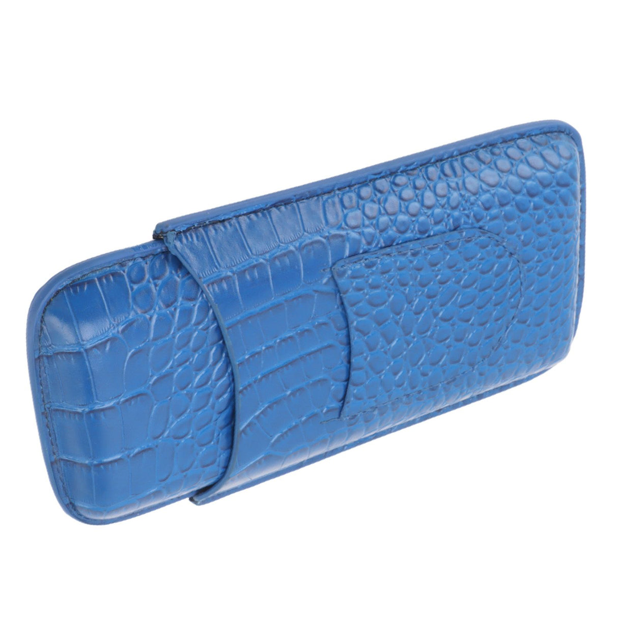 3 Finger Cigar Holder Frosted Finish Portable 3 Finger Leather Cigar Case for Travelling Hiking Dark Blue