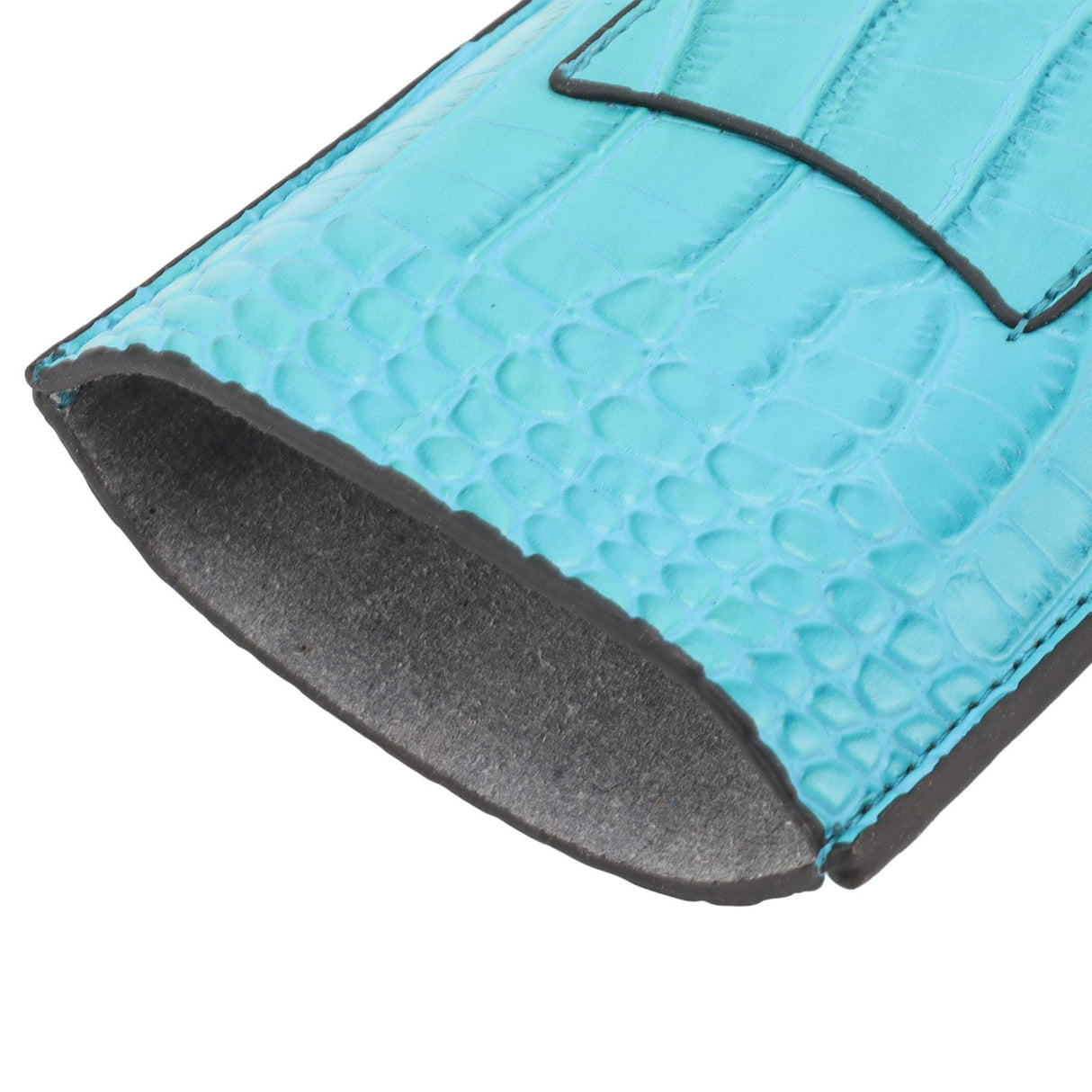 3 Finger Cigar Holder Frosted Finish Portable 3 Finger Leather Cigar Case for Travelling Hiking Light Blue