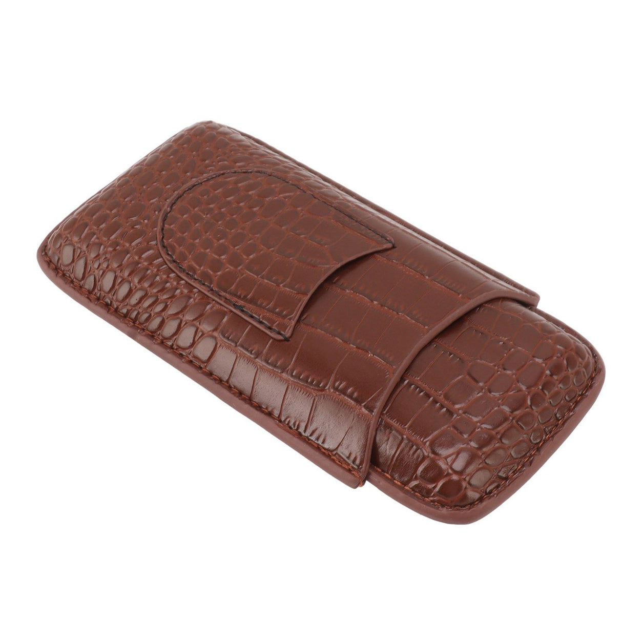 Cigar Holder Case Artificial Leather Portable Durable Elegant 3 Finger Cigar Box for Travel Outdoor Business 78