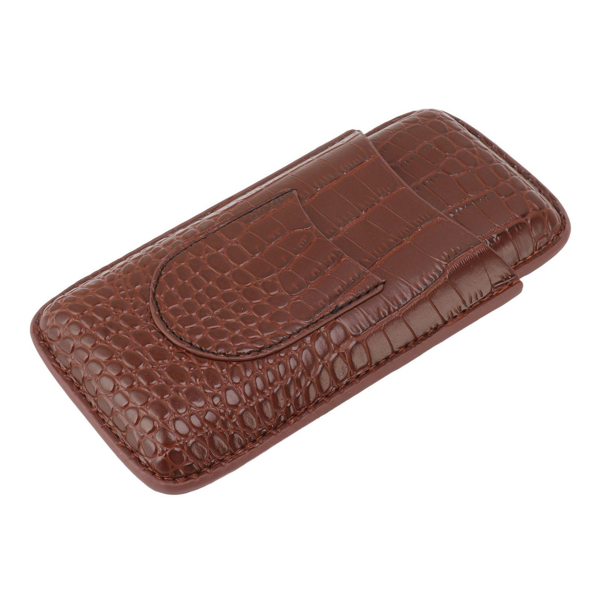 Cigar Holder Case Artificial Leather Portable Durable Elegant 3 Finger Cigar Box for Travel Outdoor Business 78