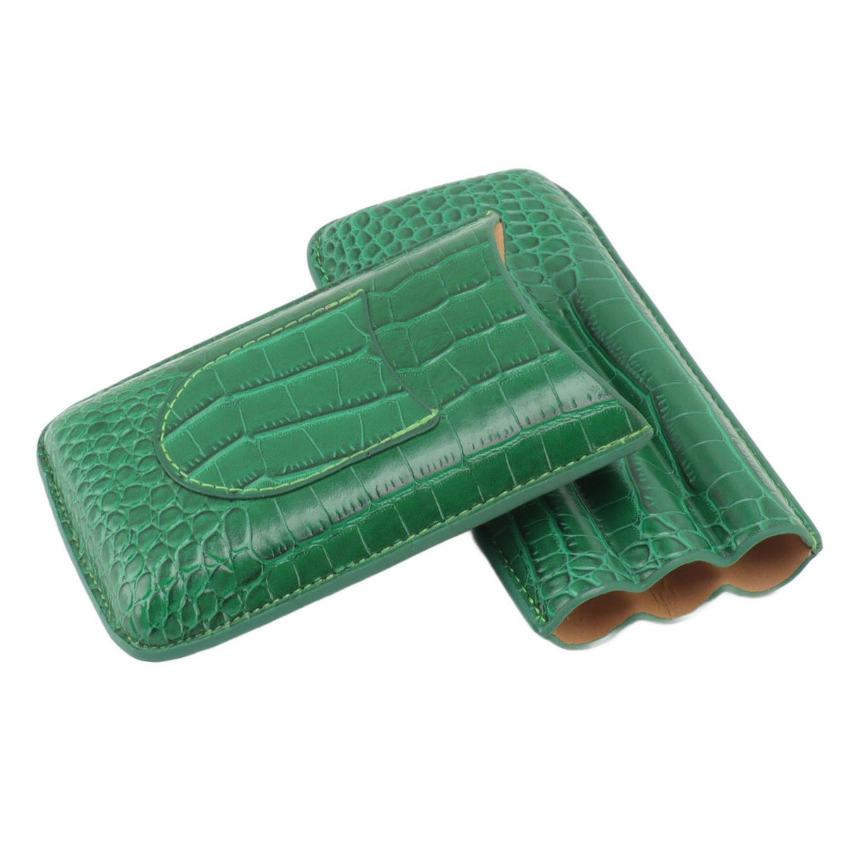 Cigar Holder Case Artificial Leather Portable Durable Elegant 3 Finger Cigar Box for Travel Outdoor Business 81