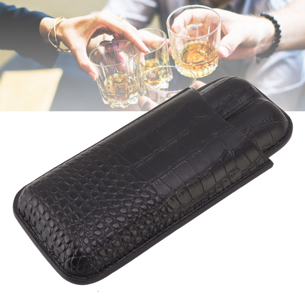 Portable Cigar Bag 2 Holder Leather Humidor Box Storage Case for Protection and Moisturizing
