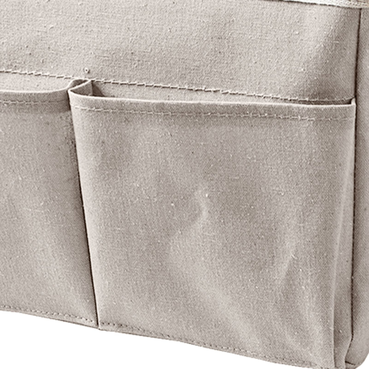 Nightstand Hanging Bag Cotton Linen Bedside Storage Pocket Organizer Basket for Bunk Bed Dorm Rooms White