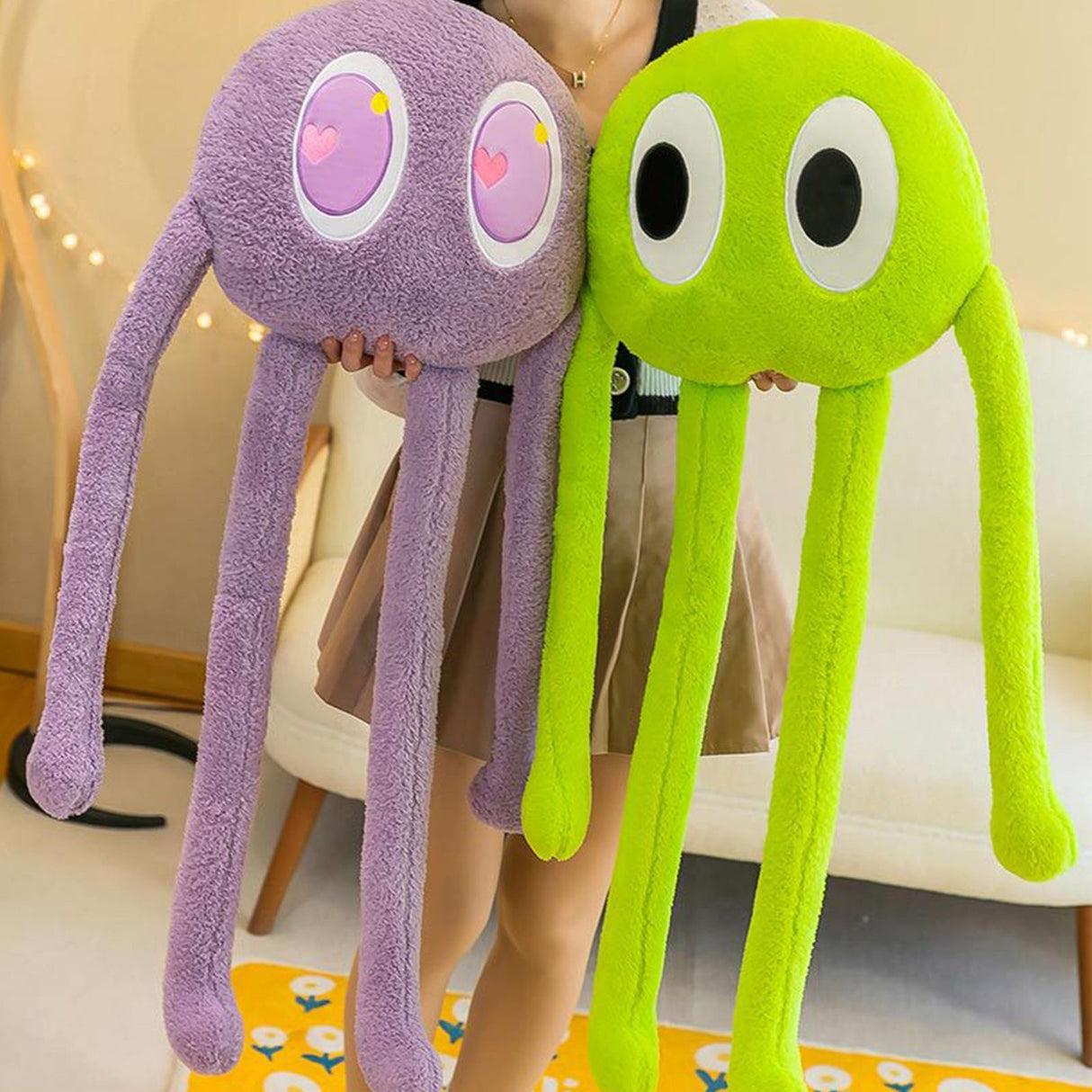 Plush Octopus Pillow Cute Shape Soft Comfortable Stuffed Octopus Doll Toy with 4 Legs for Home Bedroom Office Purple 90cm/35.4in, 480g/16.7oz